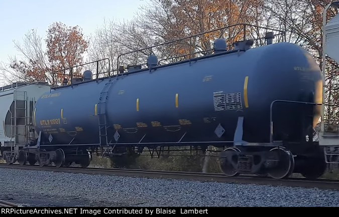 Blue tank car